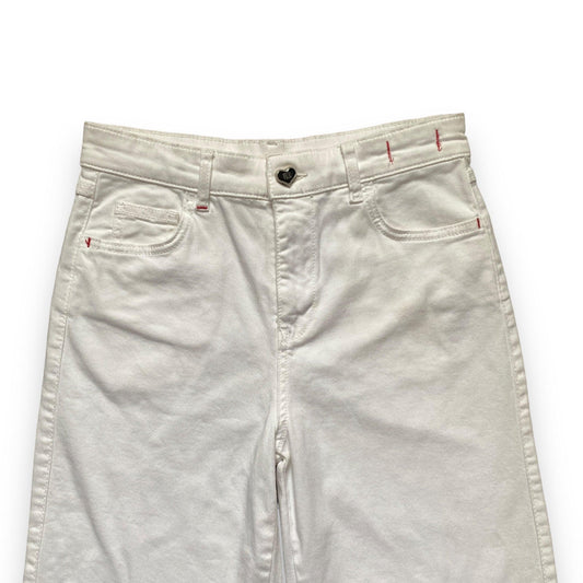 Flared Jeans Y2K High Waist Twin Set White (M) - Fashion Aftermath