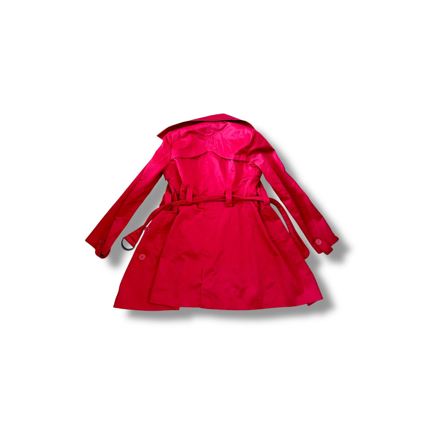 Y2K Trench Coat Zebra Accents Signal Red (S)