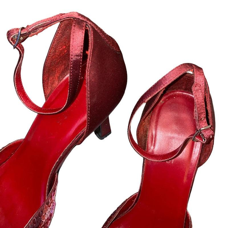 Court Shoes Red Sequin High Heels (UK 6.5) - Fashion Aftermath