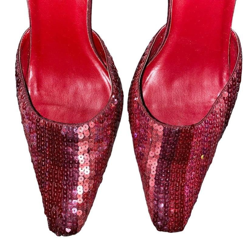 Court Shoes Red Sequin High Heels (UK 6.5) - Fashion Aftermath