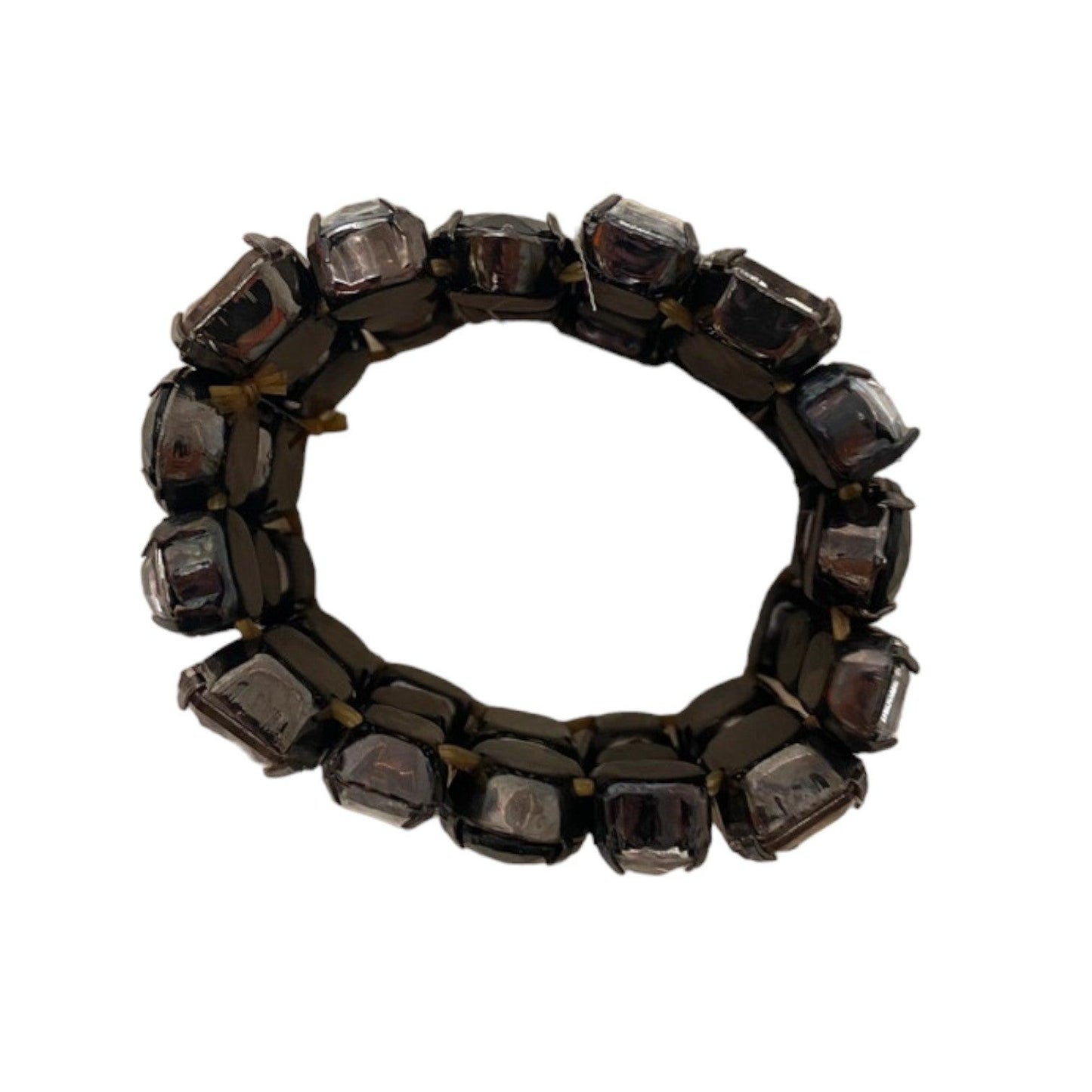 Vintage Bracelet Silver Black Gem Stones - Fashion Aftermath