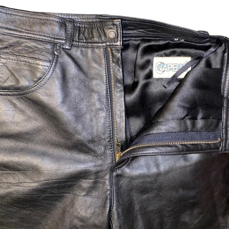 Real Leather Pants Vintage Trousers (M) - Fashion Aftermath