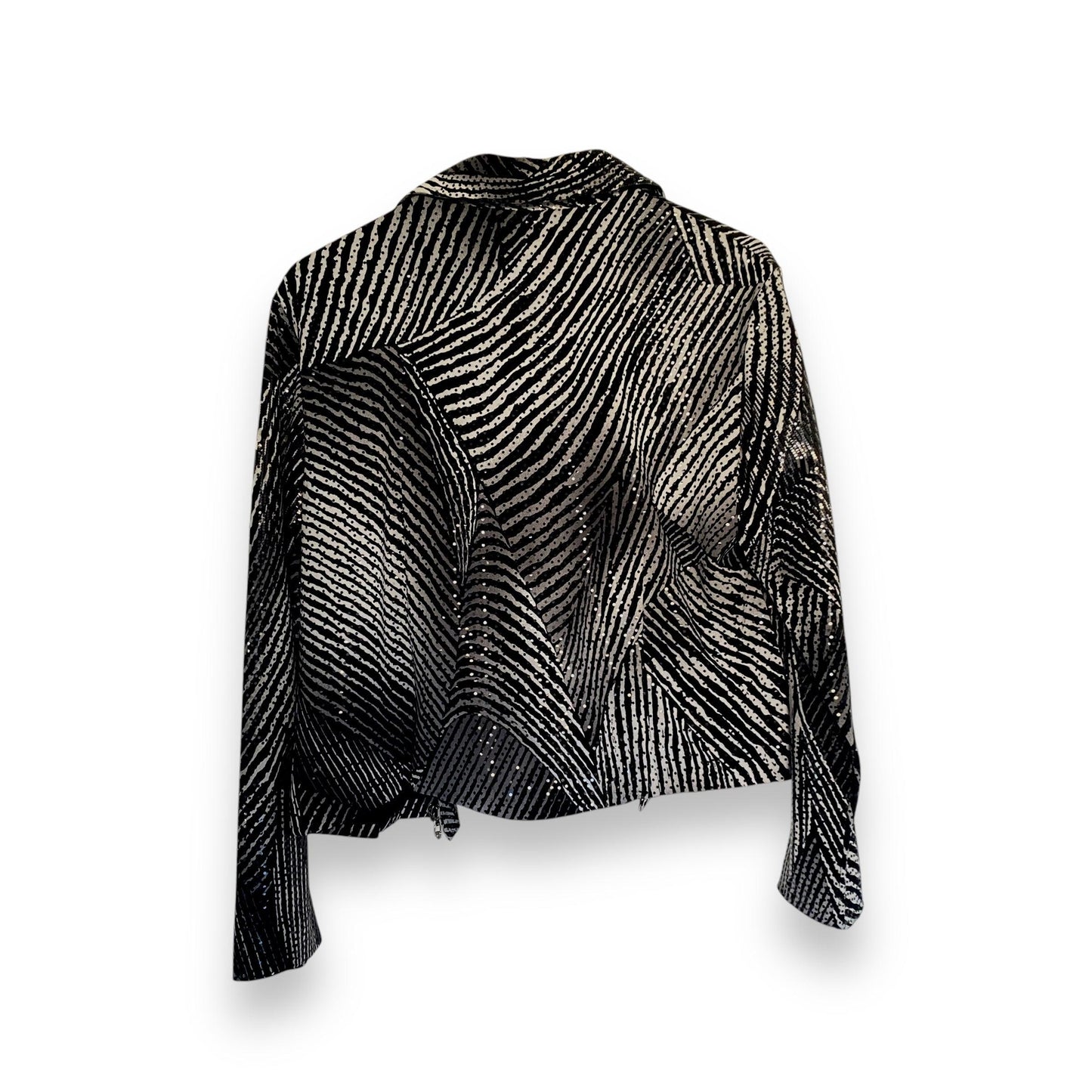 Vintage 90s Sequin Statement Jacket Zebra Look (M) - Fashion Aftermath