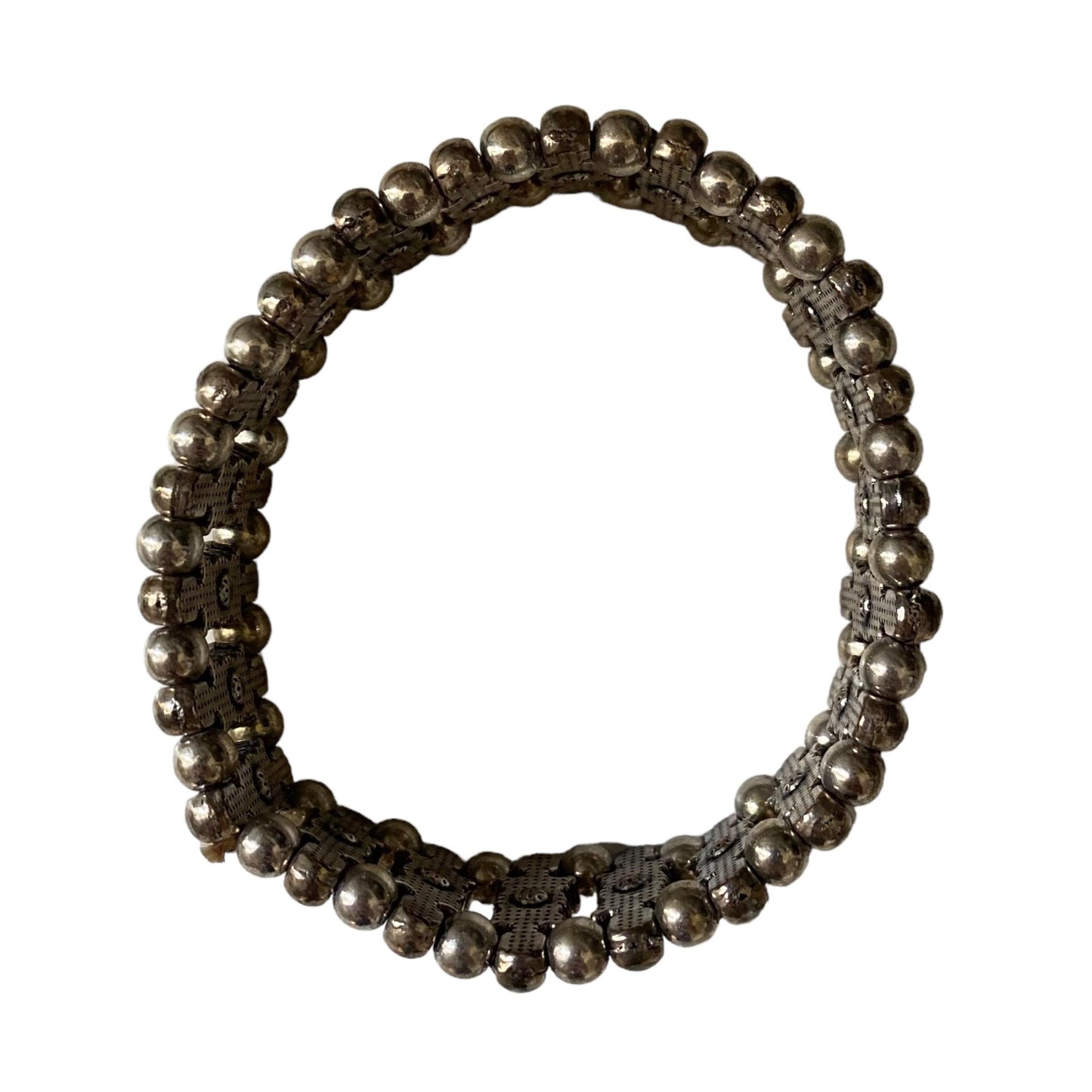 Vintage Bracelet Bold Chunky Silhouette Geometric Silver - Fashion Aftermath