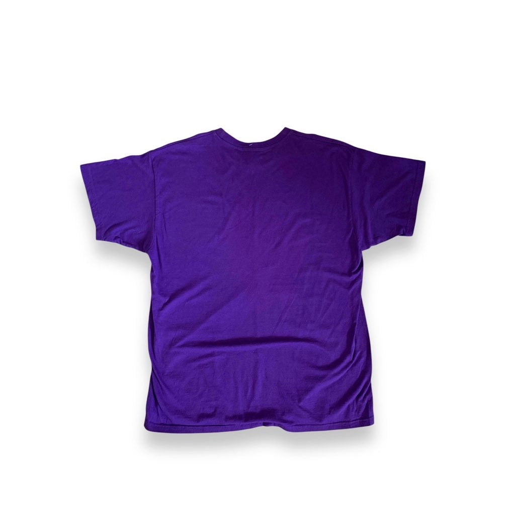 Purple T-Shirt Men’s Rhinestone Singer with Afro Hairstyle Design (L)