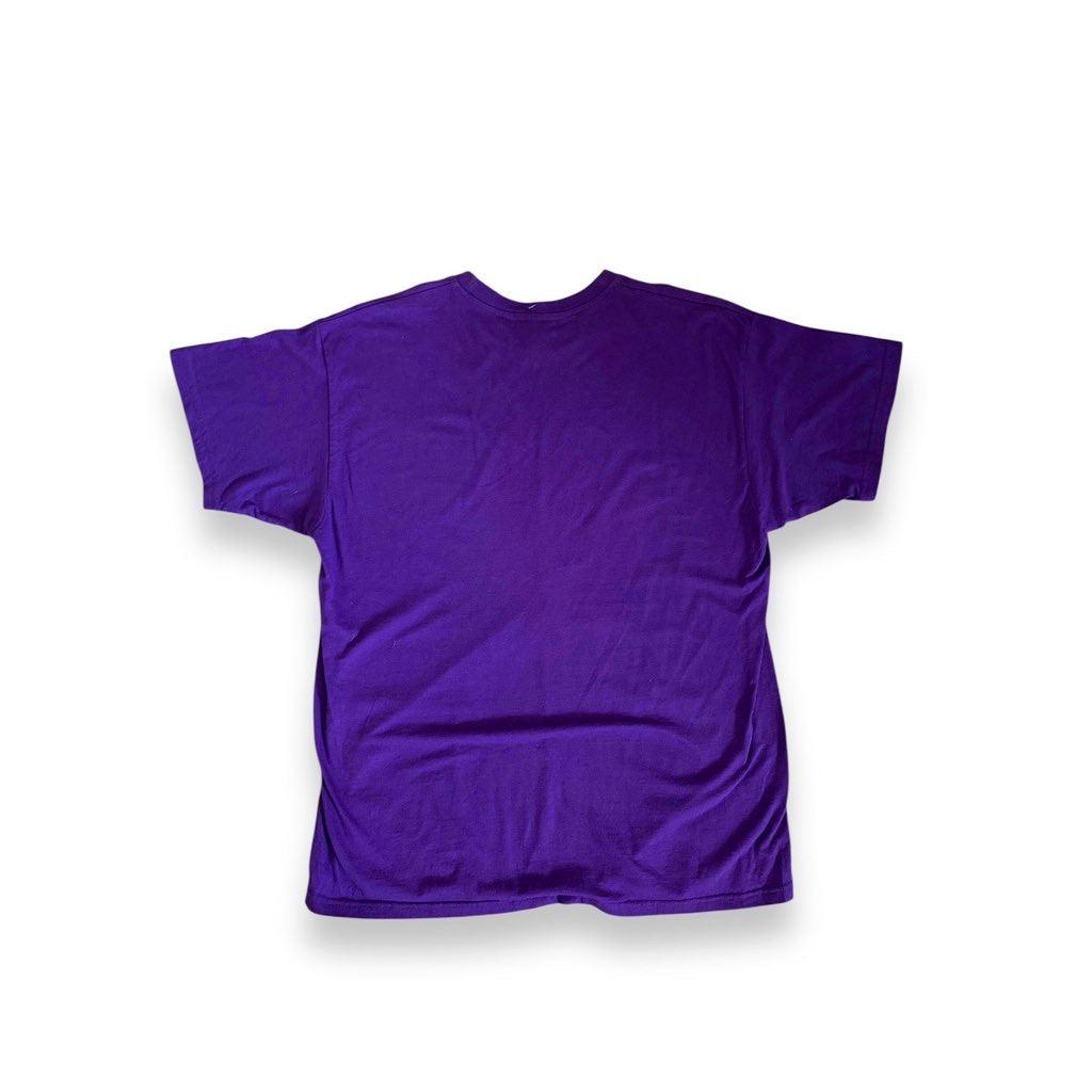 Purple T-Shirt Men’s Rhinestone Singer with Afro Hairstyle Design (L) - Fashion Aftermath