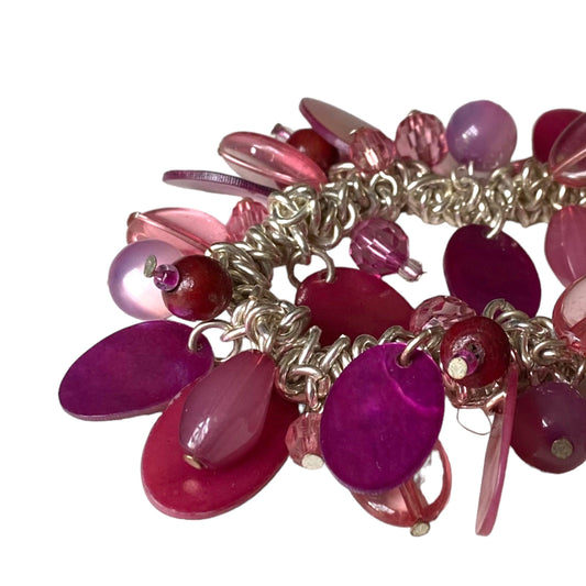 Vintage Bracelet Bohemian Pink Purple Beads - Fashion Aftermath