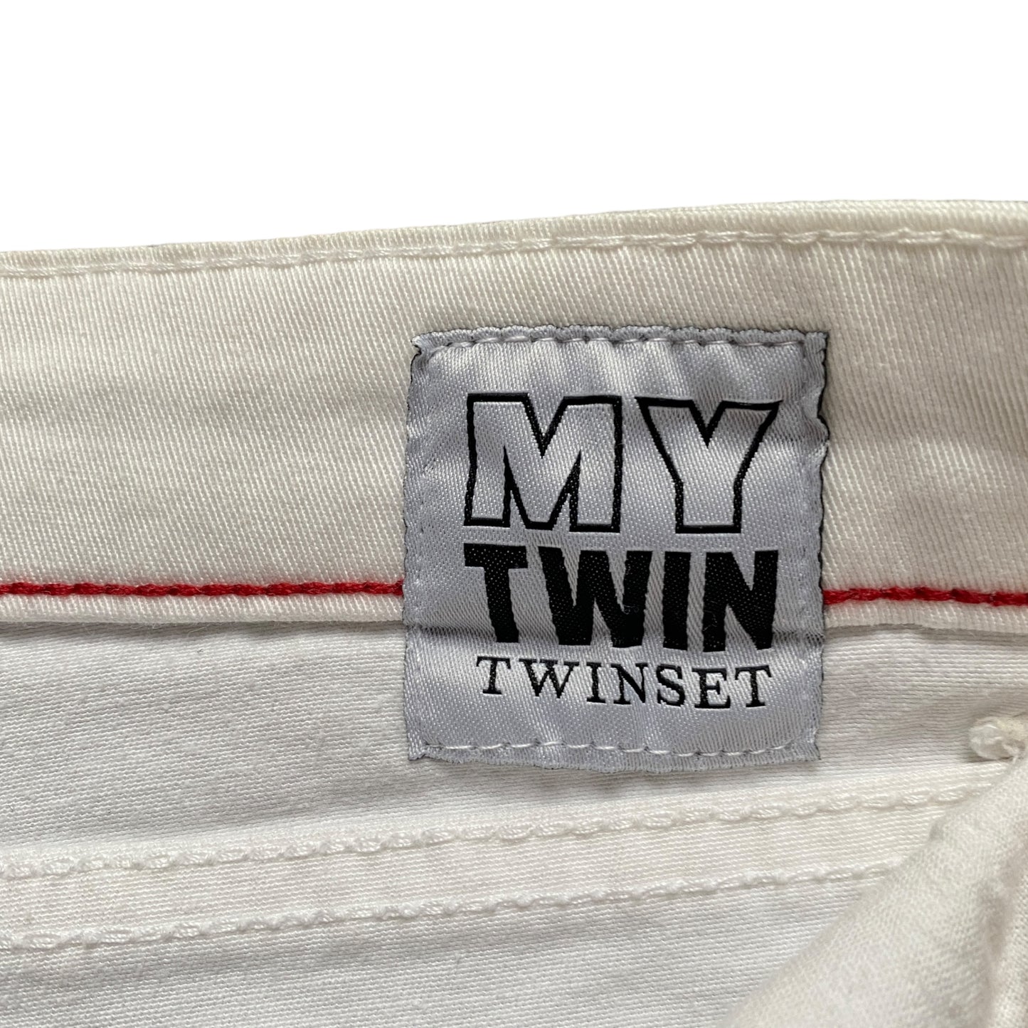 Flared Jeans Y2K High Waist Twin Set White (M)