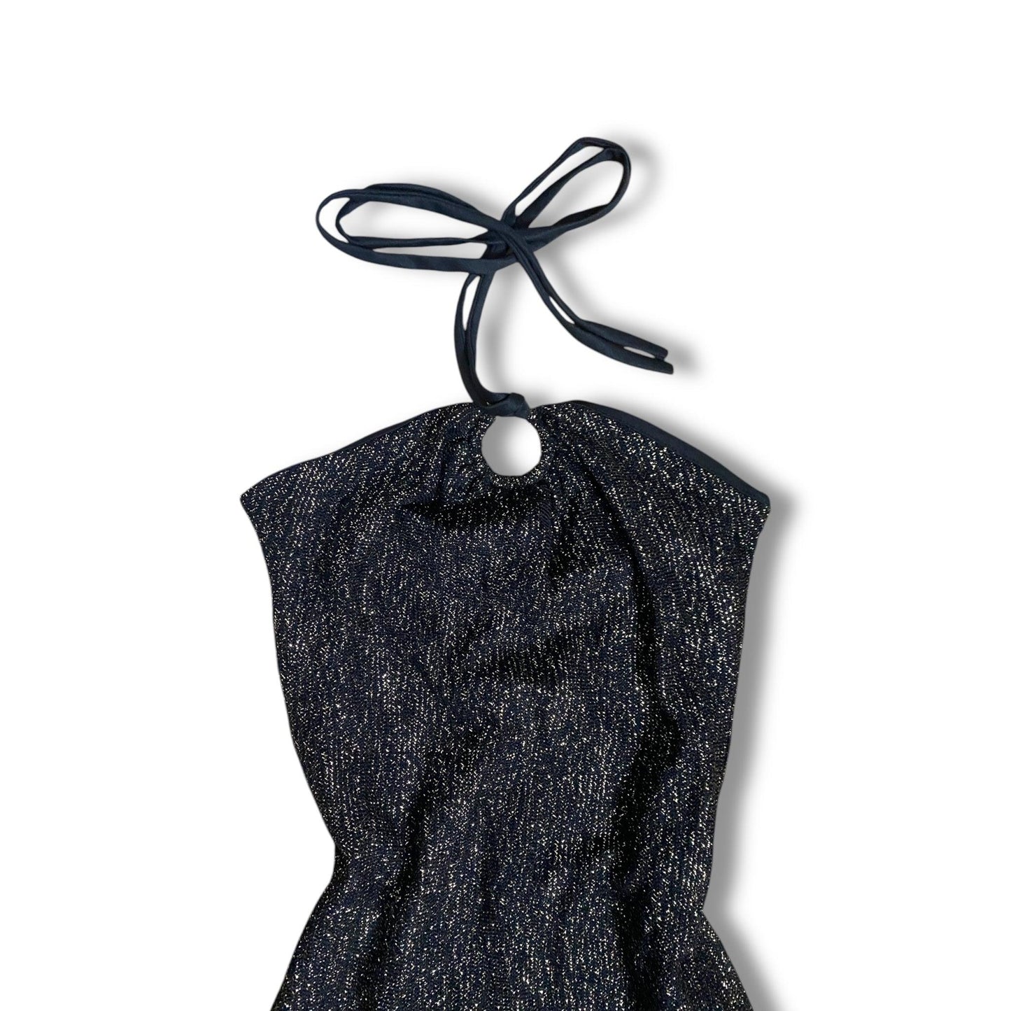 Halter Dress Bodycon Vintage Fringed Gold (S) - Fashion Aftermath