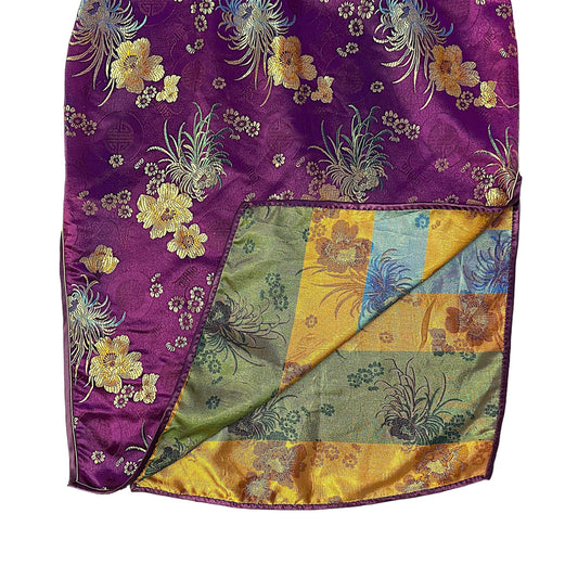 Silk Mini Dress Chinese Traditional Style Vintage (M) - Fashion Aftermath