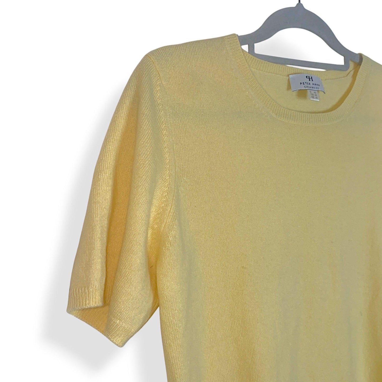 100% Cashmere Jumper Top Yellow Peter Hahn (L) - Fashion Aftermath