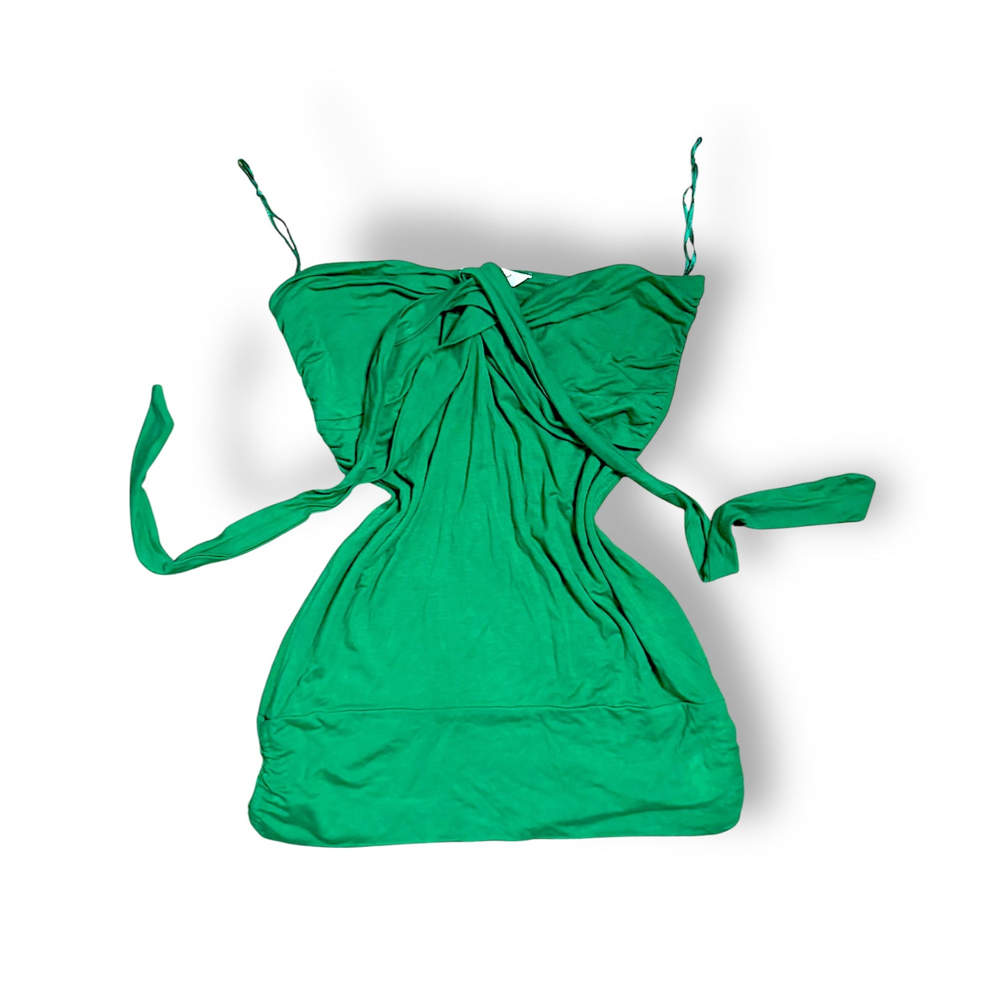 Y2K top - green tube top - vintage clothing - thrift store - vintage store - London - sustainable fashion with fashion aftermath