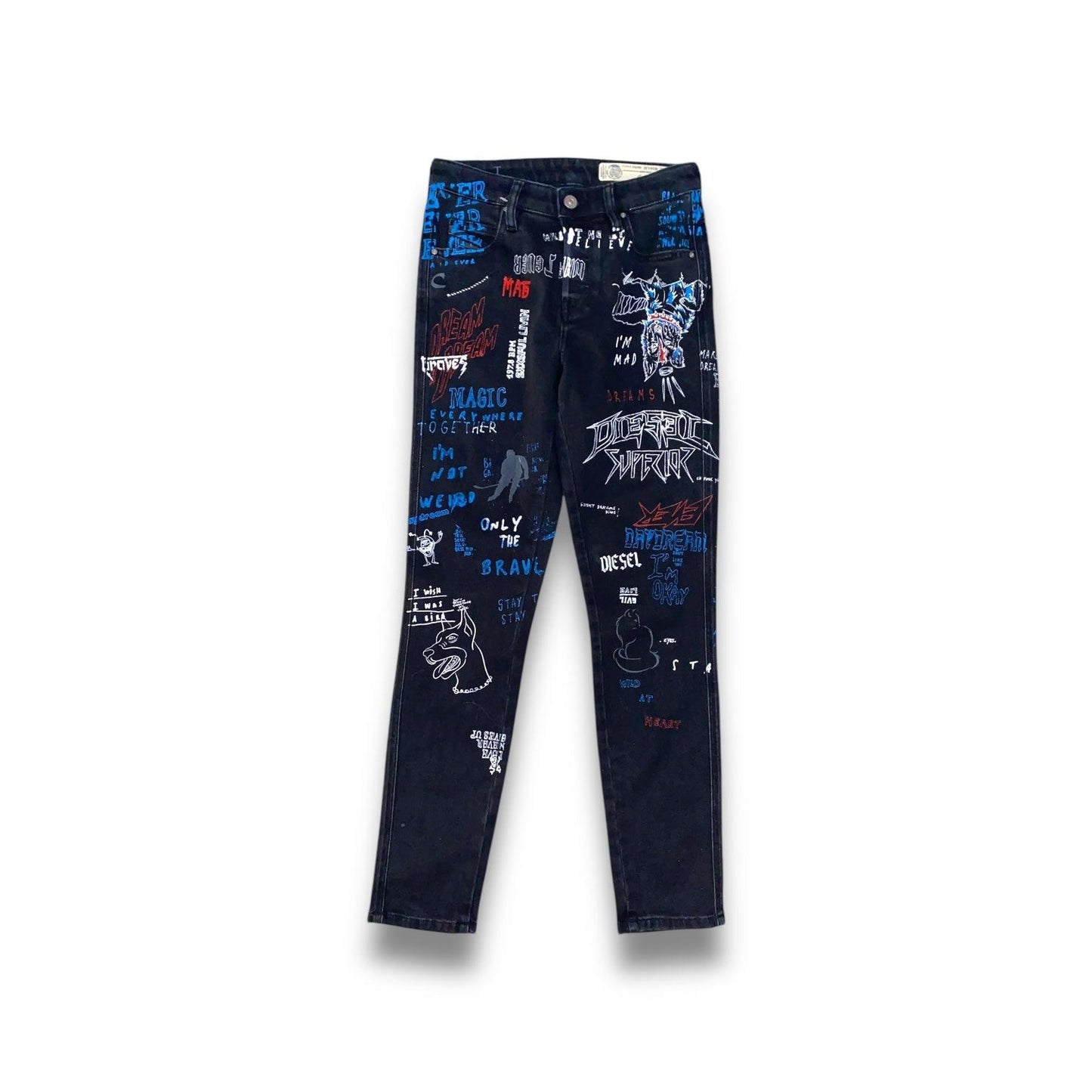 DIESEL Jeans Y2K Fit Dye Unique Print (XS) - Fashion Aftermath