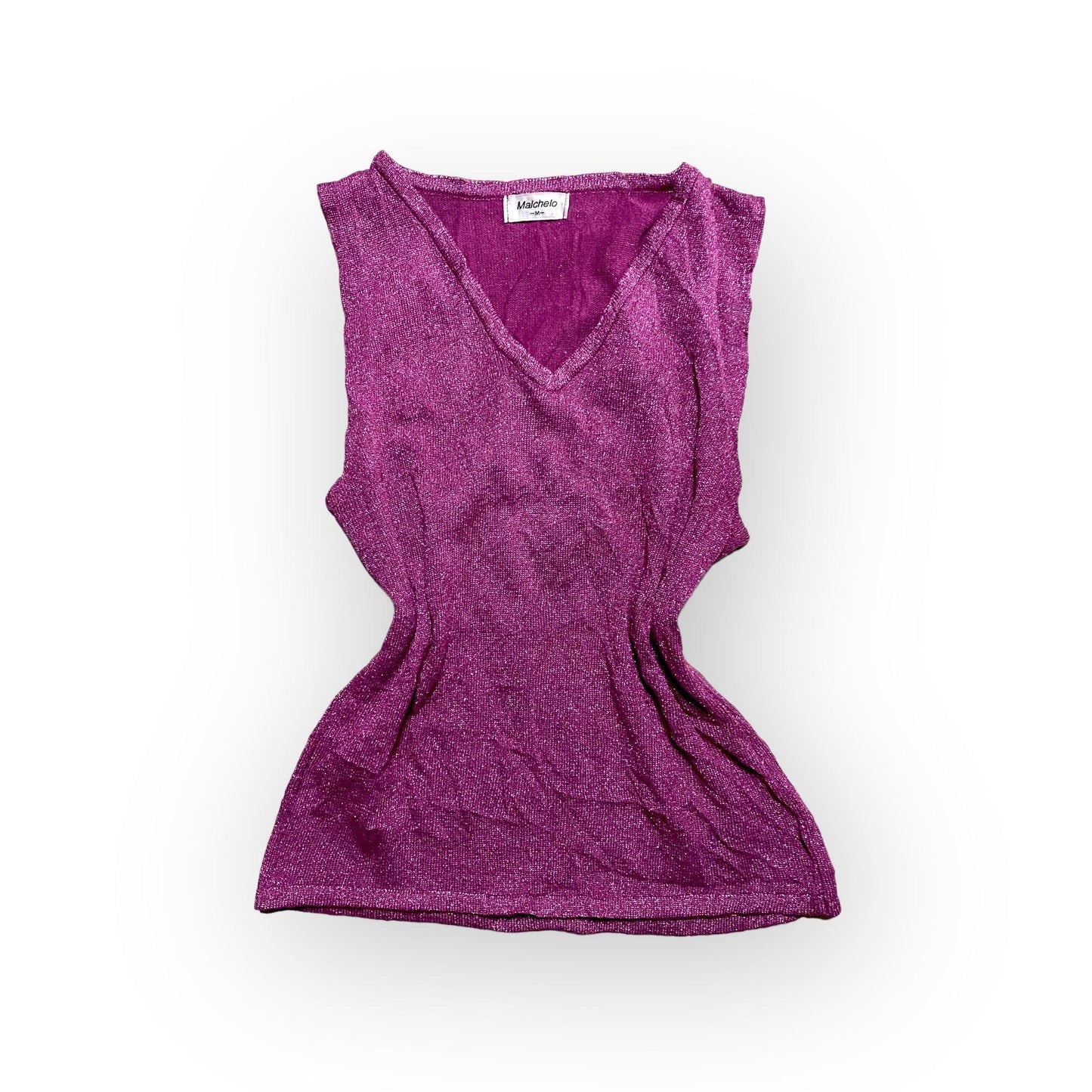 Y2K Cami Tank Top Shiny V-Neck (XS) - Fashion Aftermath