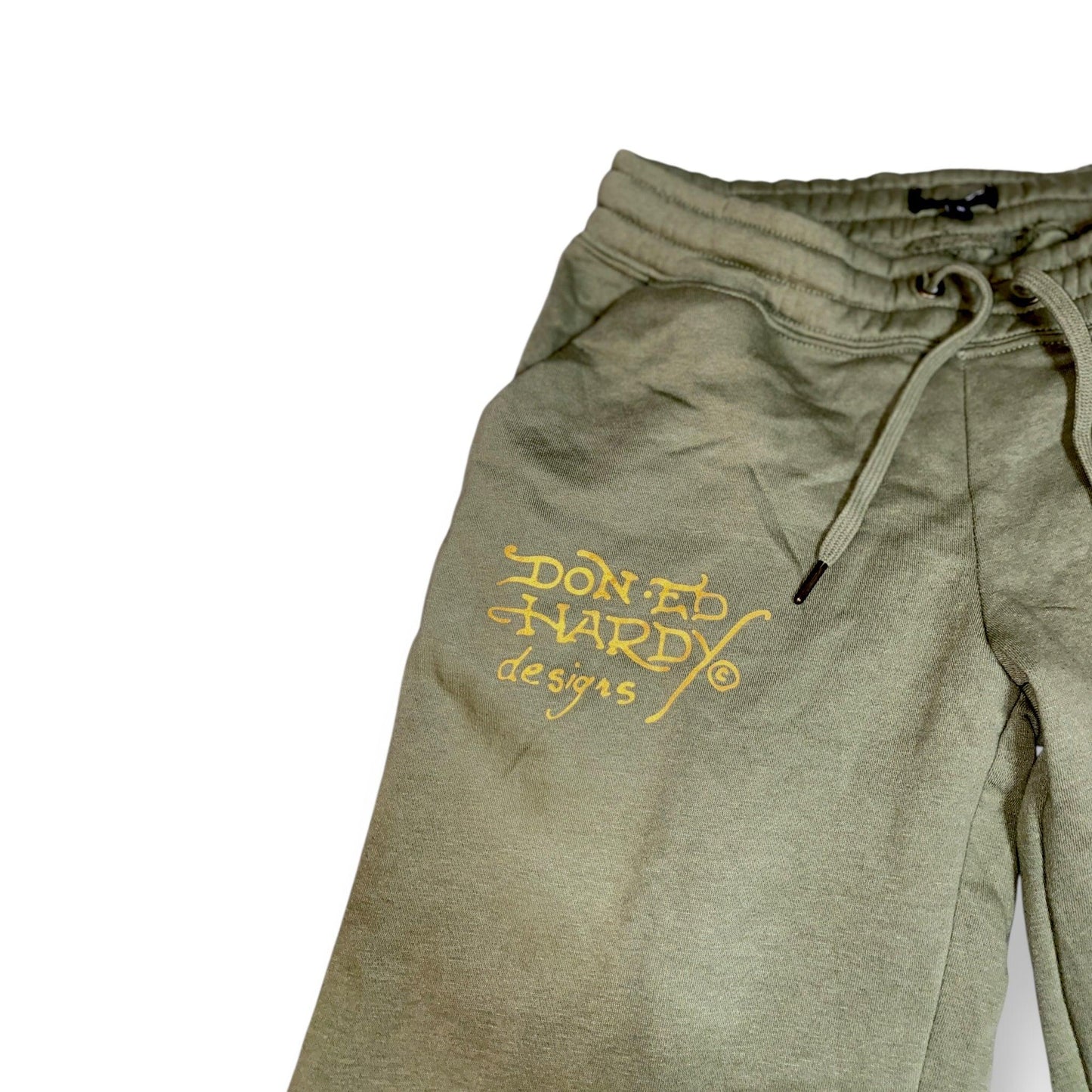 Ed Hardy Tracksuit Set Pants + Sweatshirt Y2K Olive (M) - Fashion Aftermath