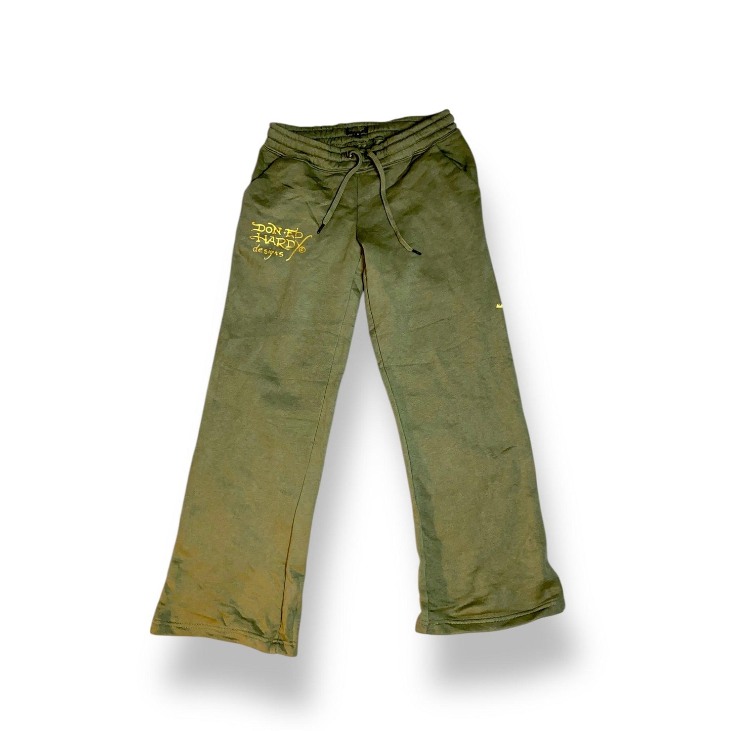 Ed Hardy Tracksuit Set Pants + Sweatshirt Y2K Olive (M) - Fashion Aftermath