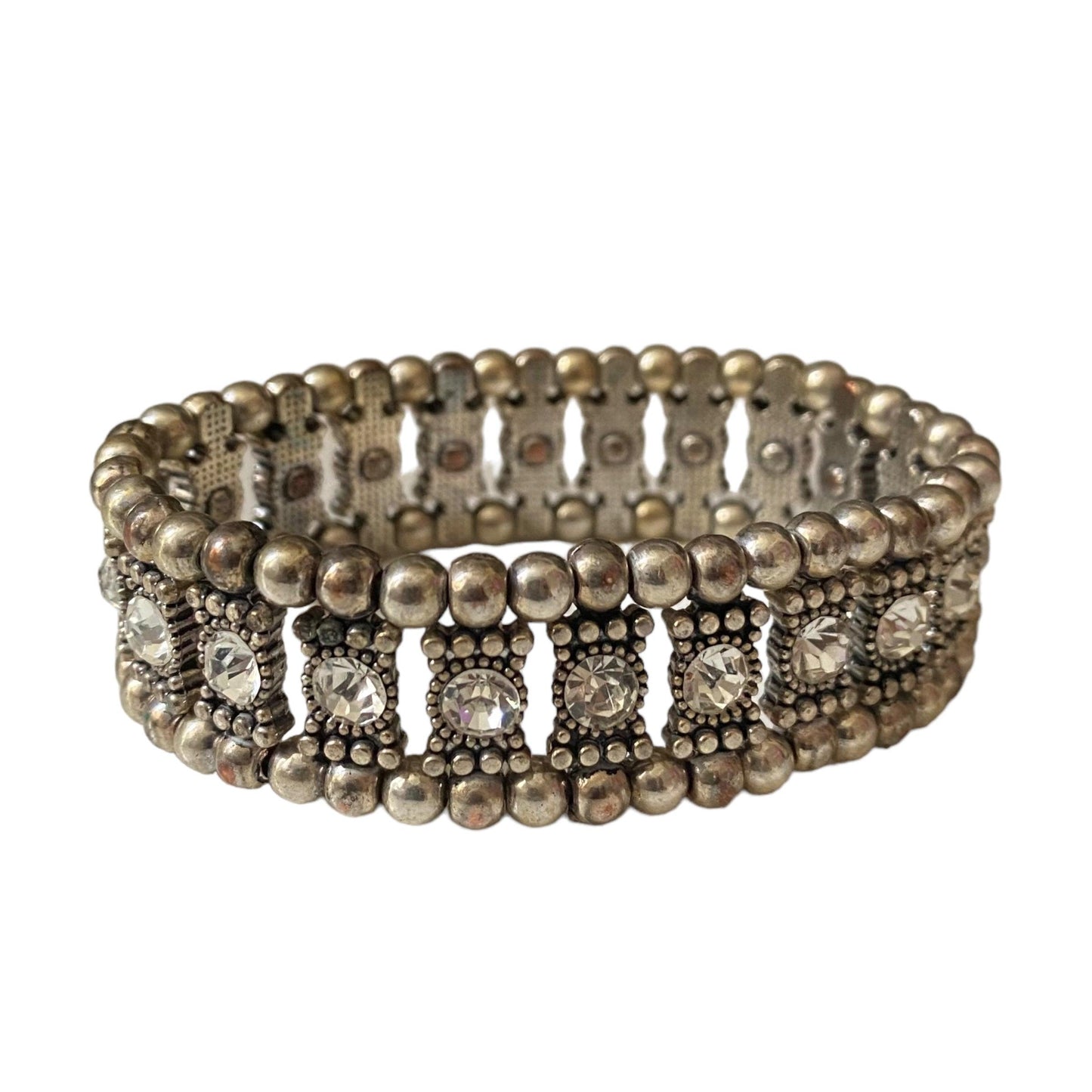 Vintage Bracelet Bold Chunky Silhouette Geometric Silver - Fashion Aftermath