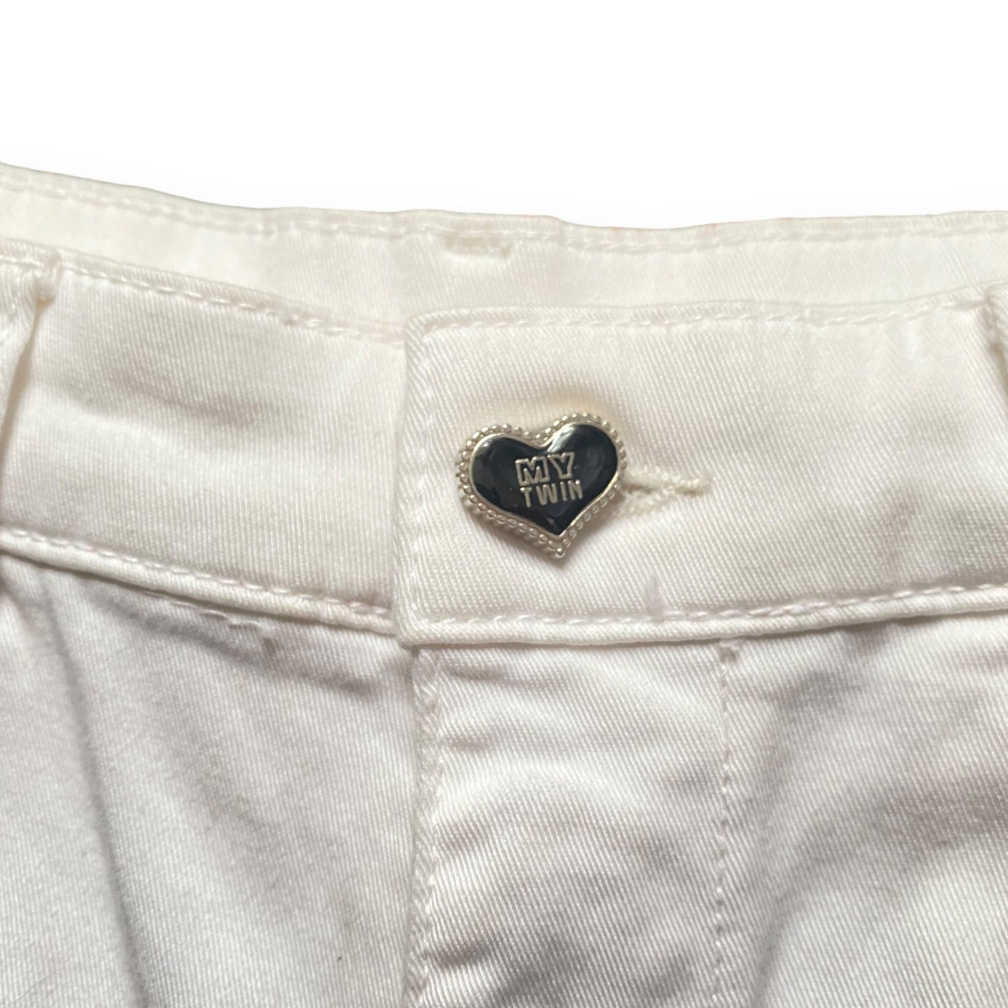 Flared Jeans Y2K High Waist Twin Set White (M)