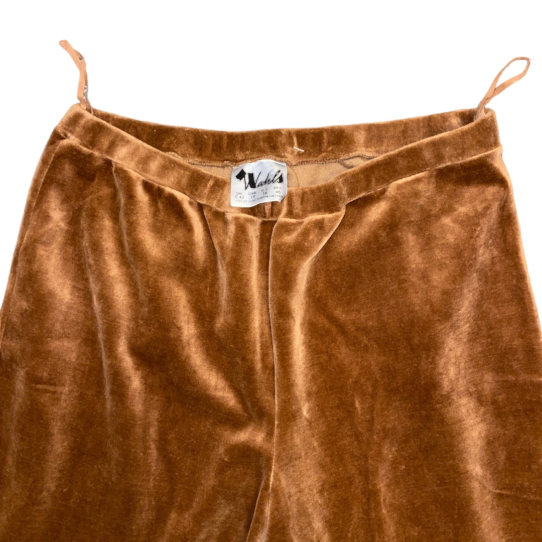 Golden Brown Velour Vintage Pants - Fashion Aftermath