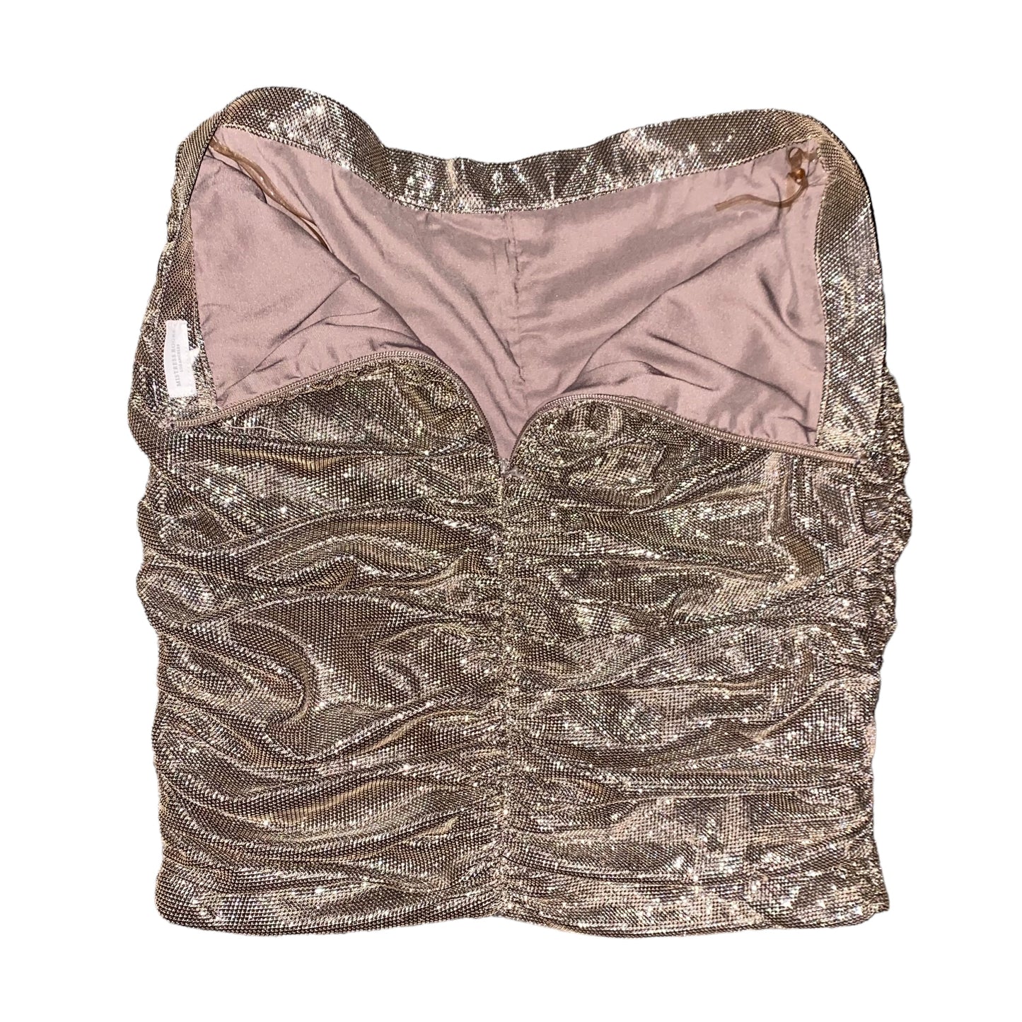 MISTRESS ROCKS Rushed Mini Skirt Gold Glitter
