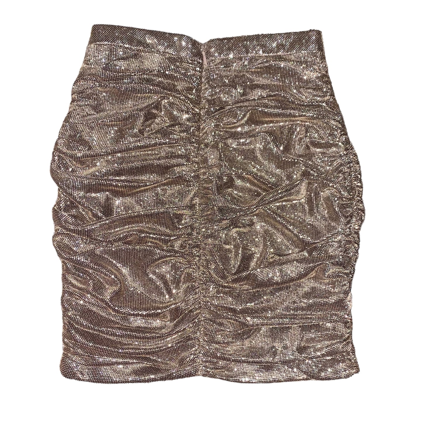 MISTRESS ROCKS Rushed Mini Skirt Gold Glitter