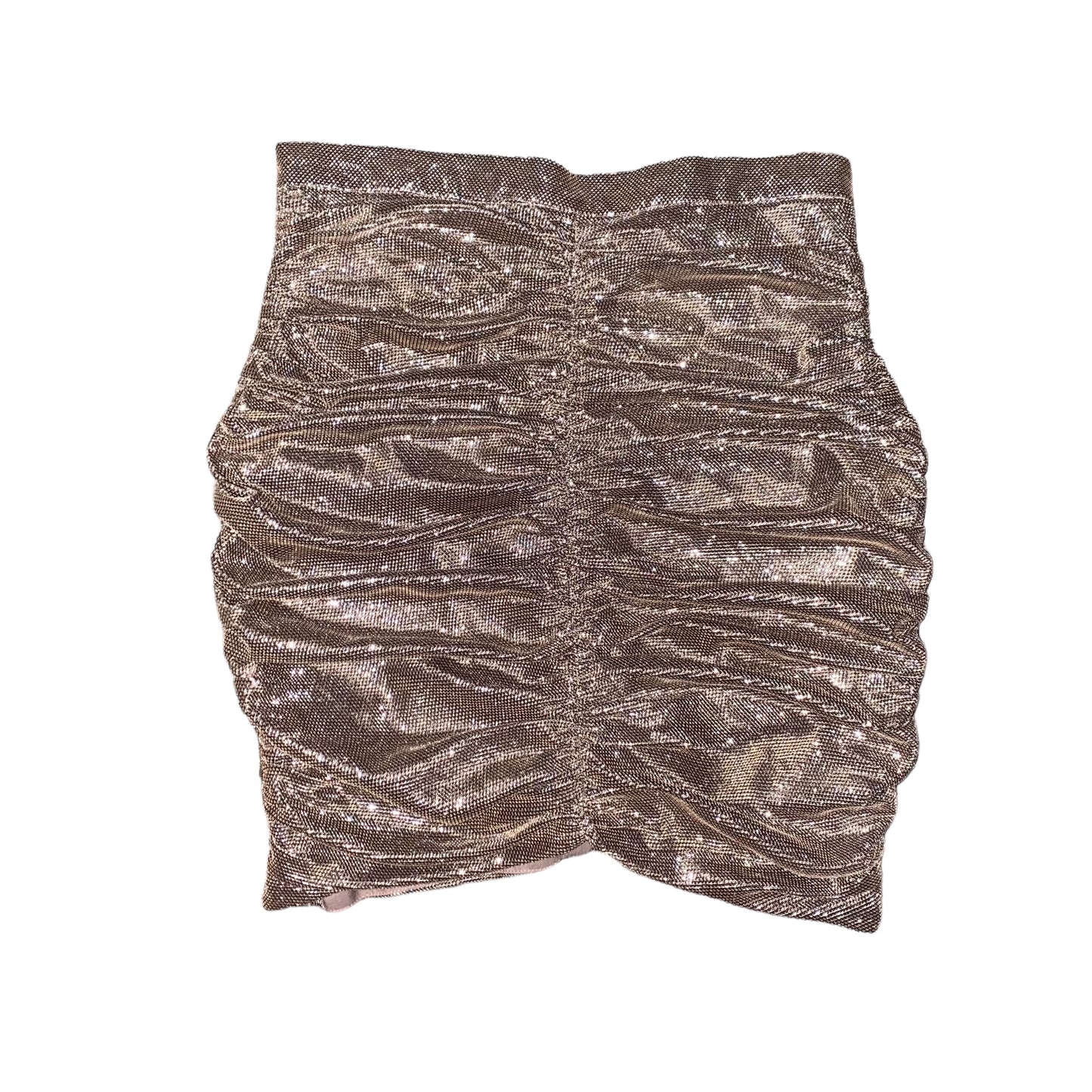 MISTRESS ROCKS Rushed Mini Skirt Gold Glitter