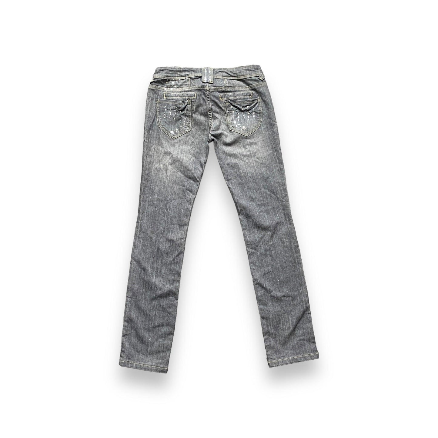 Y2K Jeans Low Rise Straight Leg Sequin (S) - Fashion Aftermath