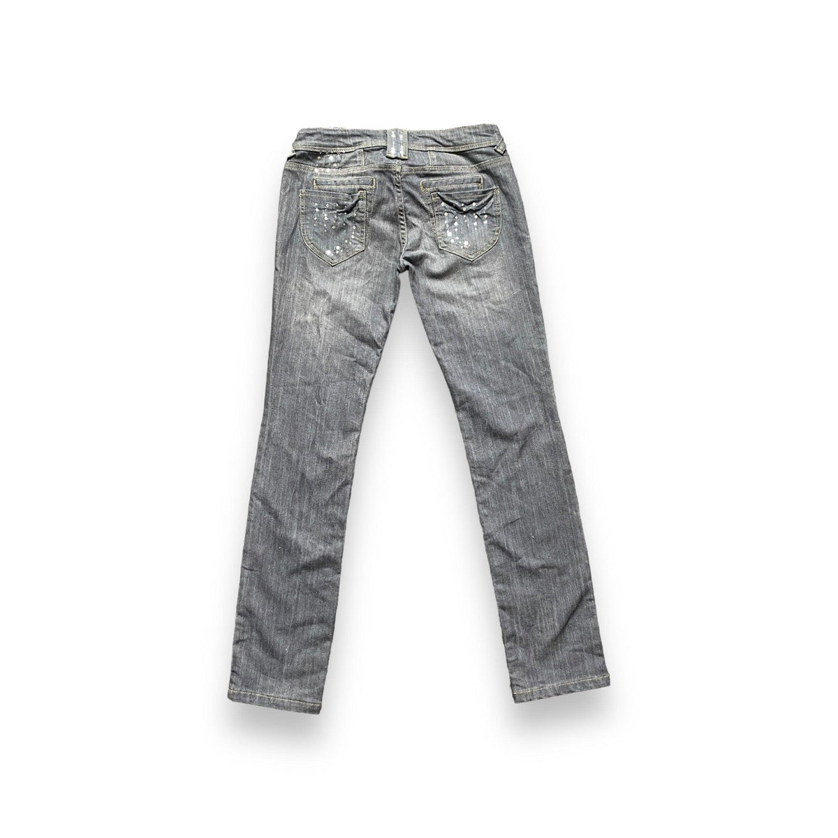 Y2K Jeans Low Rise Straight Leg Sequin (S) - Fashion Aftermath