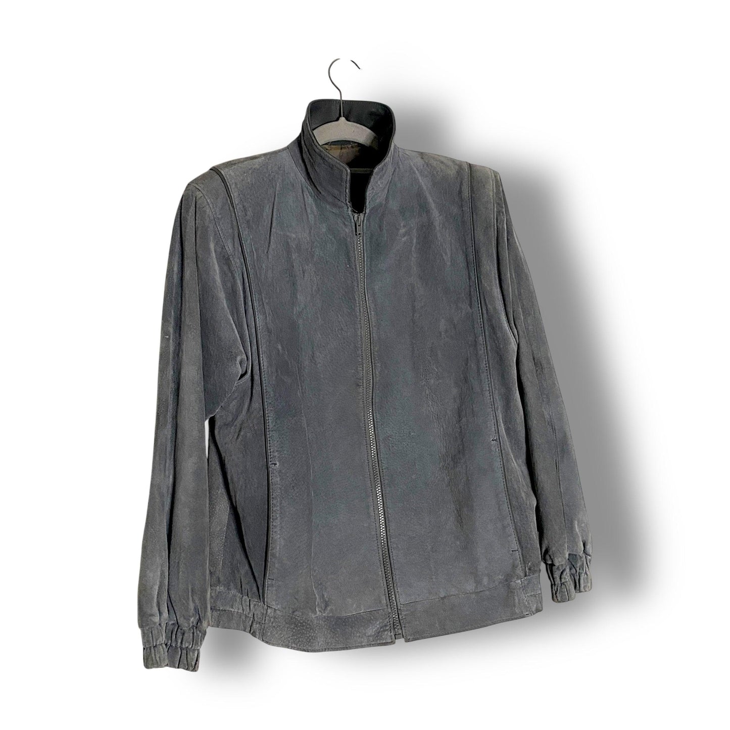 Leather Jacket Vintage Grey Suede 80s/90s (S) - Fashion Aftermath