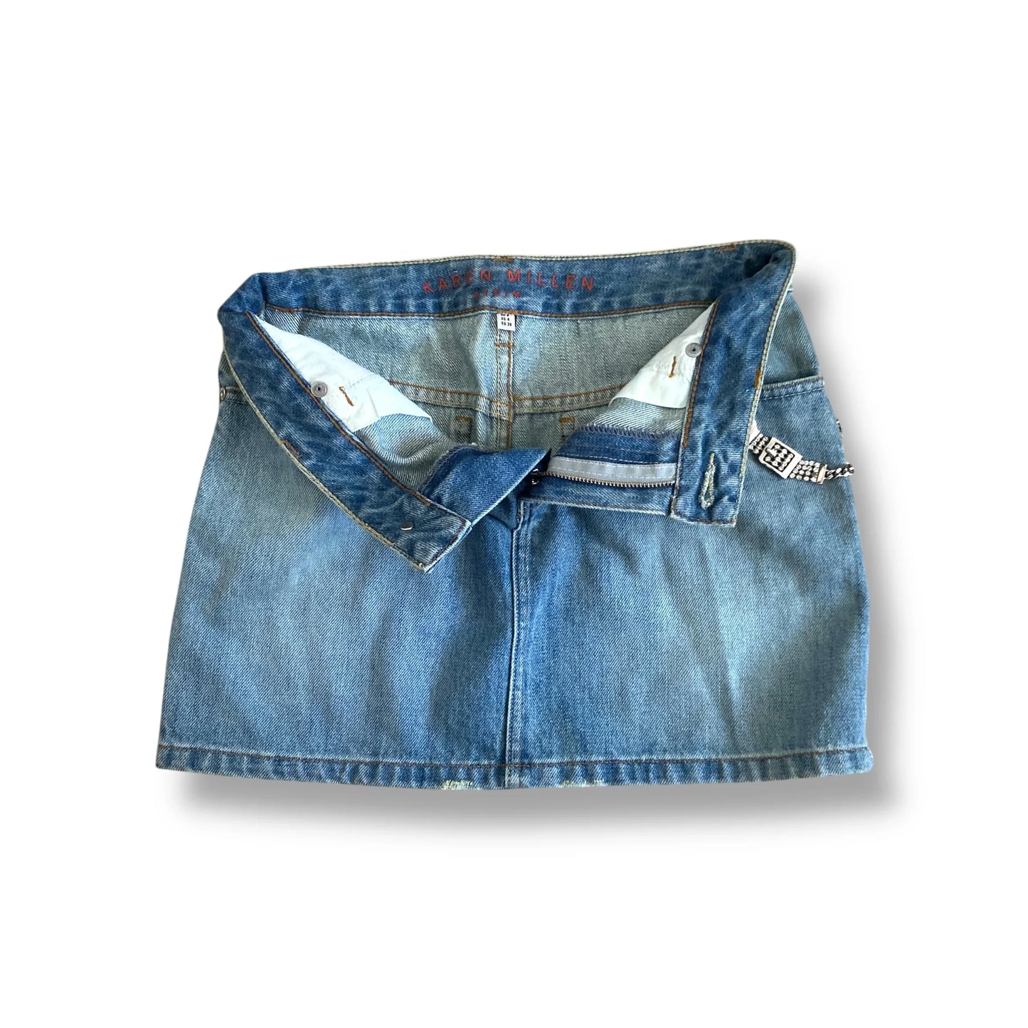 Y2K Jeans Skirt Mini Chain Karen Millen (S)