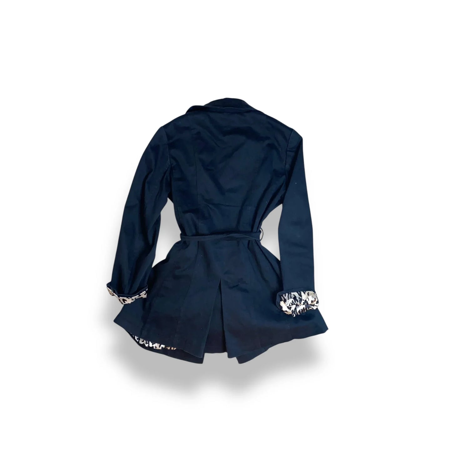 Trench coat women navy silk - Fashion Aftermath