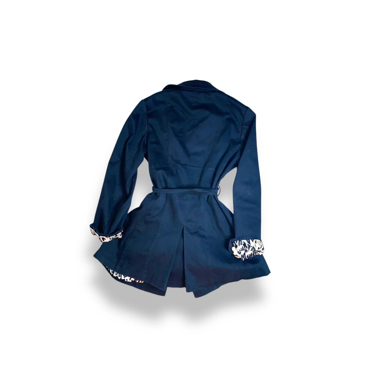 Trench coat women navy silk - Fashion Aftermath