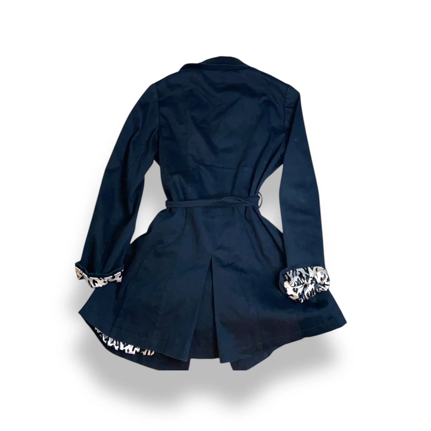 Trench coat women navy silk - Fashion Aftermath