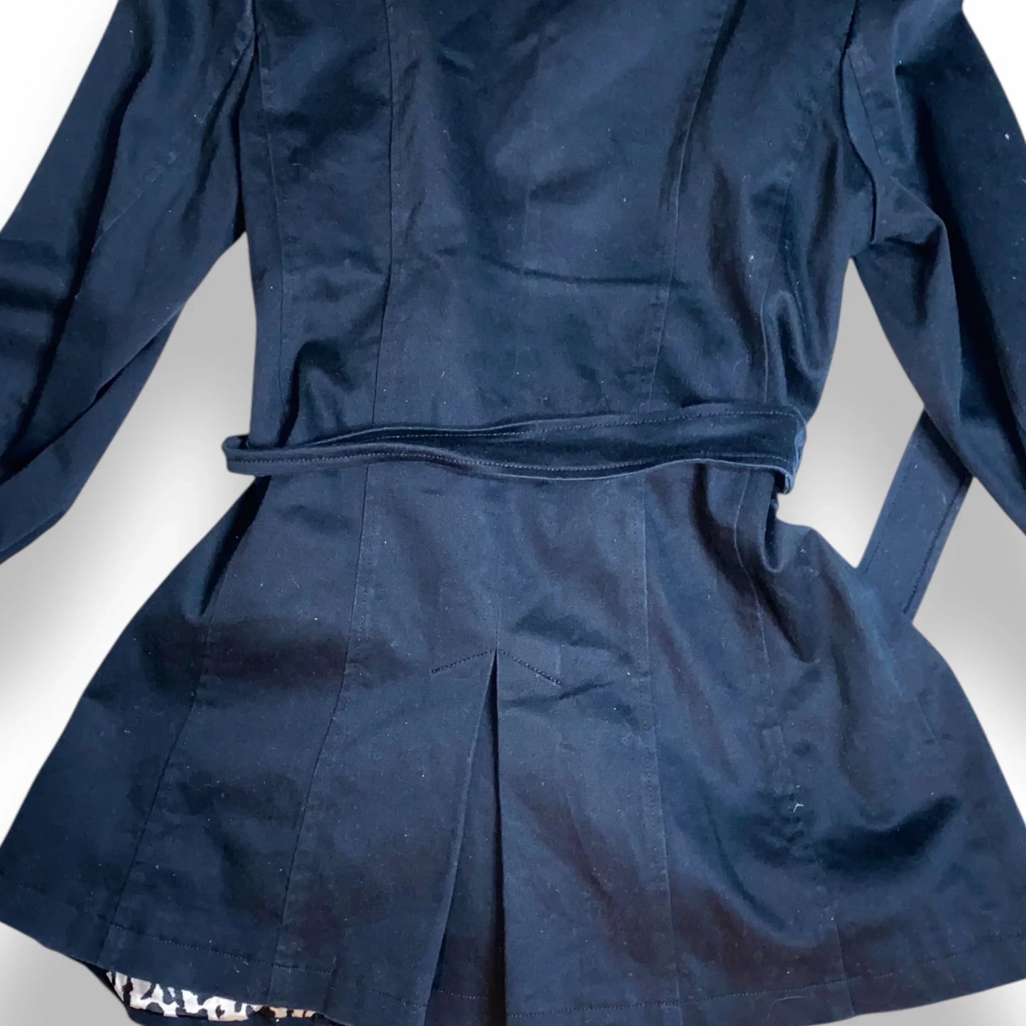 Trench coat women navy silk - Fashion Aftermath