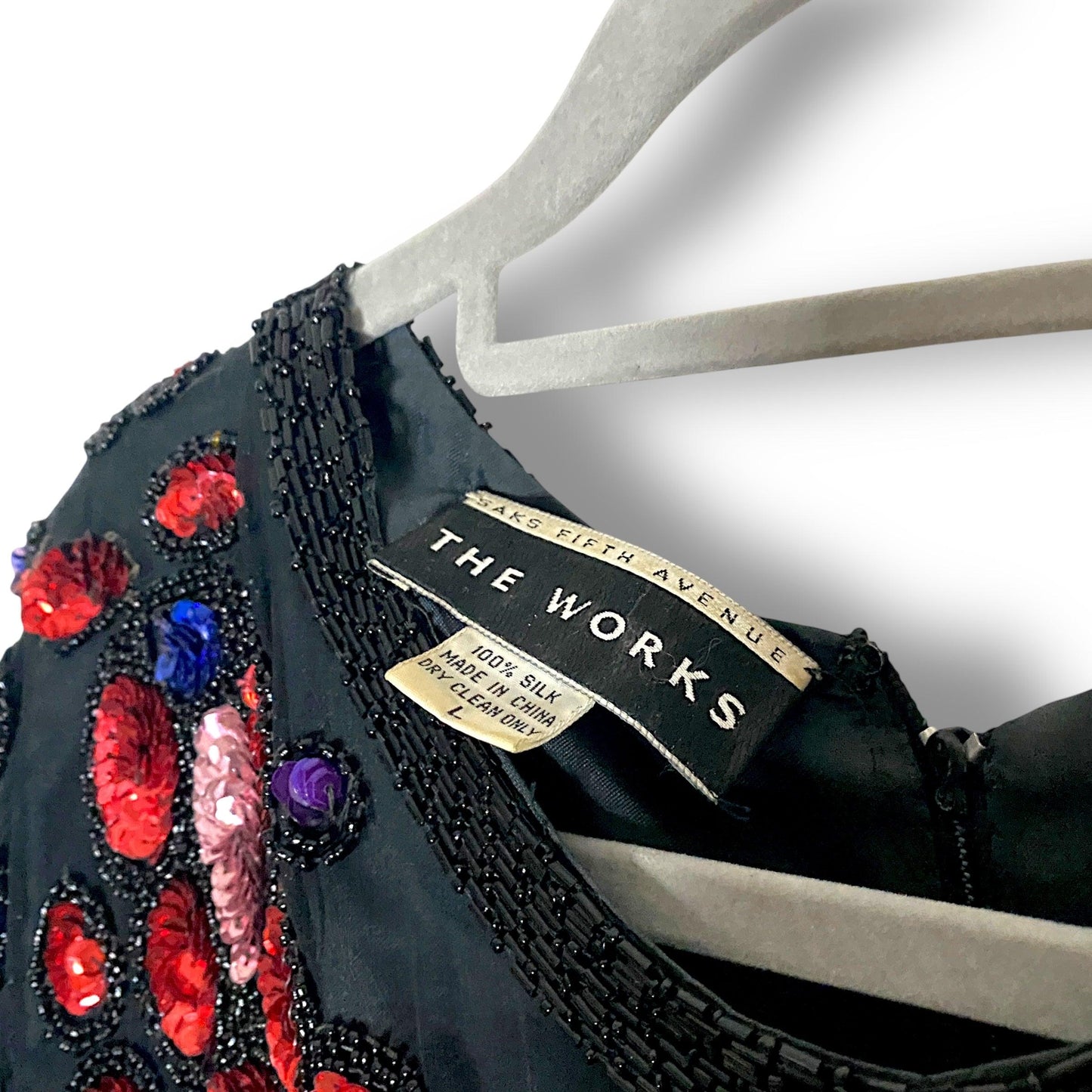 Silk Top Sequin 'THE WORKS' Saks 5th Avenue Vintage (L) - Fashion Aftermath