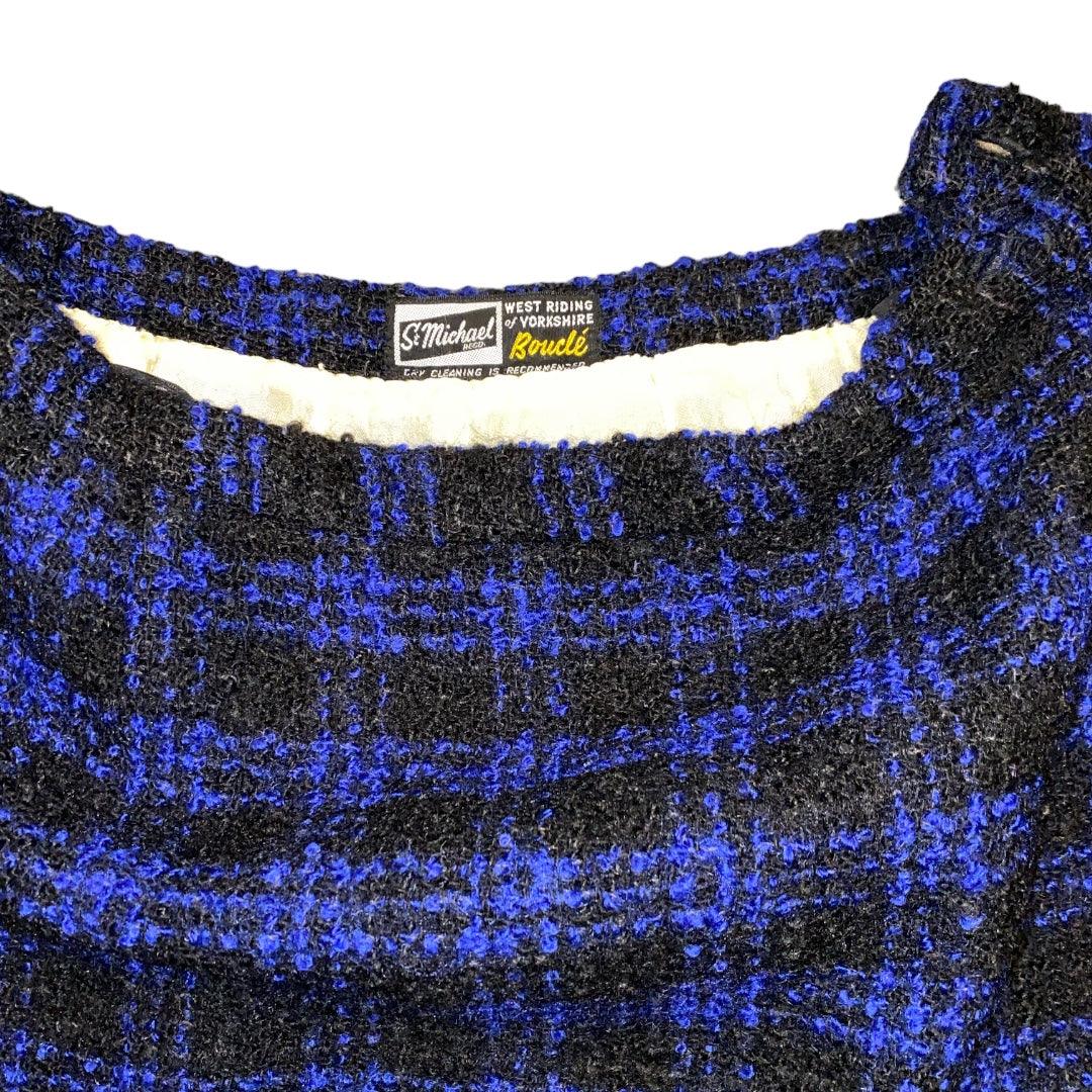 Pencil Skirt Vintage Checkered Wool (M) - Fashion Aftermath