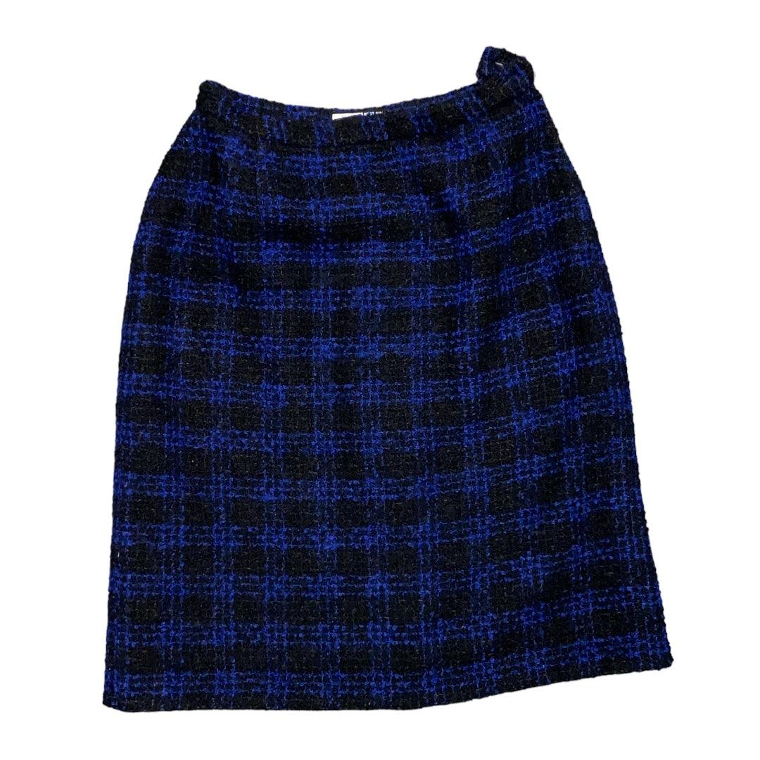 Pencil Skirt Vintage Checkered Wool (M) - Fashion Aftermath