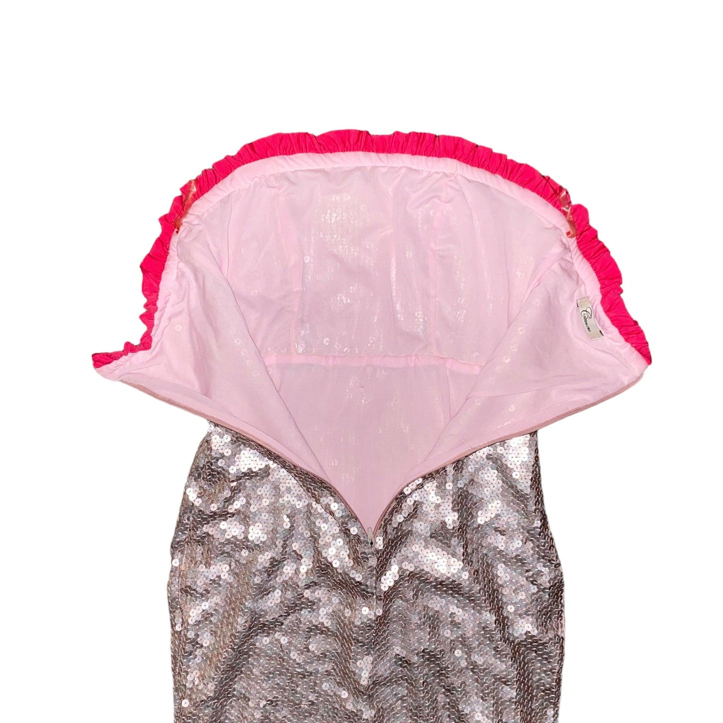 Y2K Mini Dress Gold Sequin Party Bow Rushed (S) - Fashion Aftermath