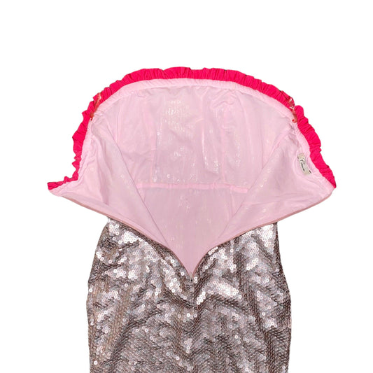 Y2K Mini Dress Gold Sequin Party Bow Rushed (S) - Fashion Aftermath