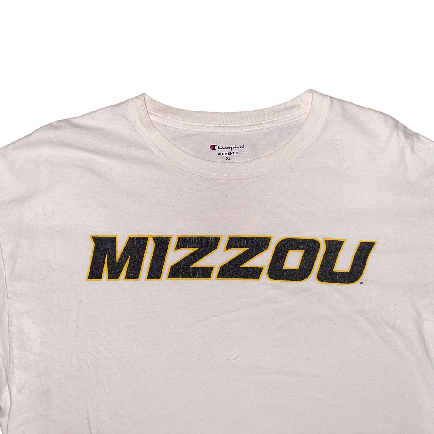 Vintage Champion T-Shirt White MIZZOU (XL) - Fashion Aftermath