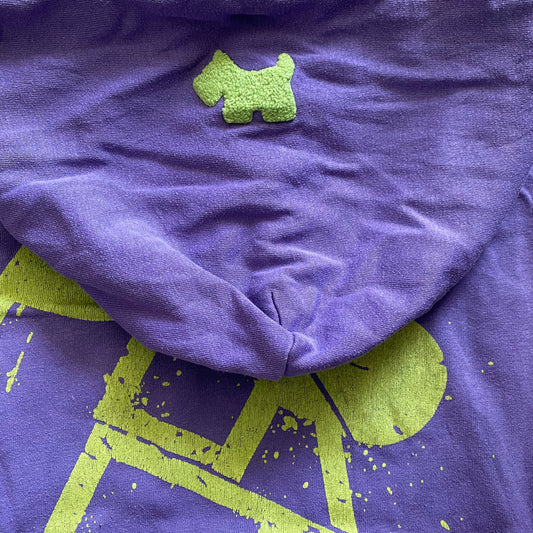 Y2K Hoodie Slim Fit Purple Cotton (XS) - Fashion Aftermath