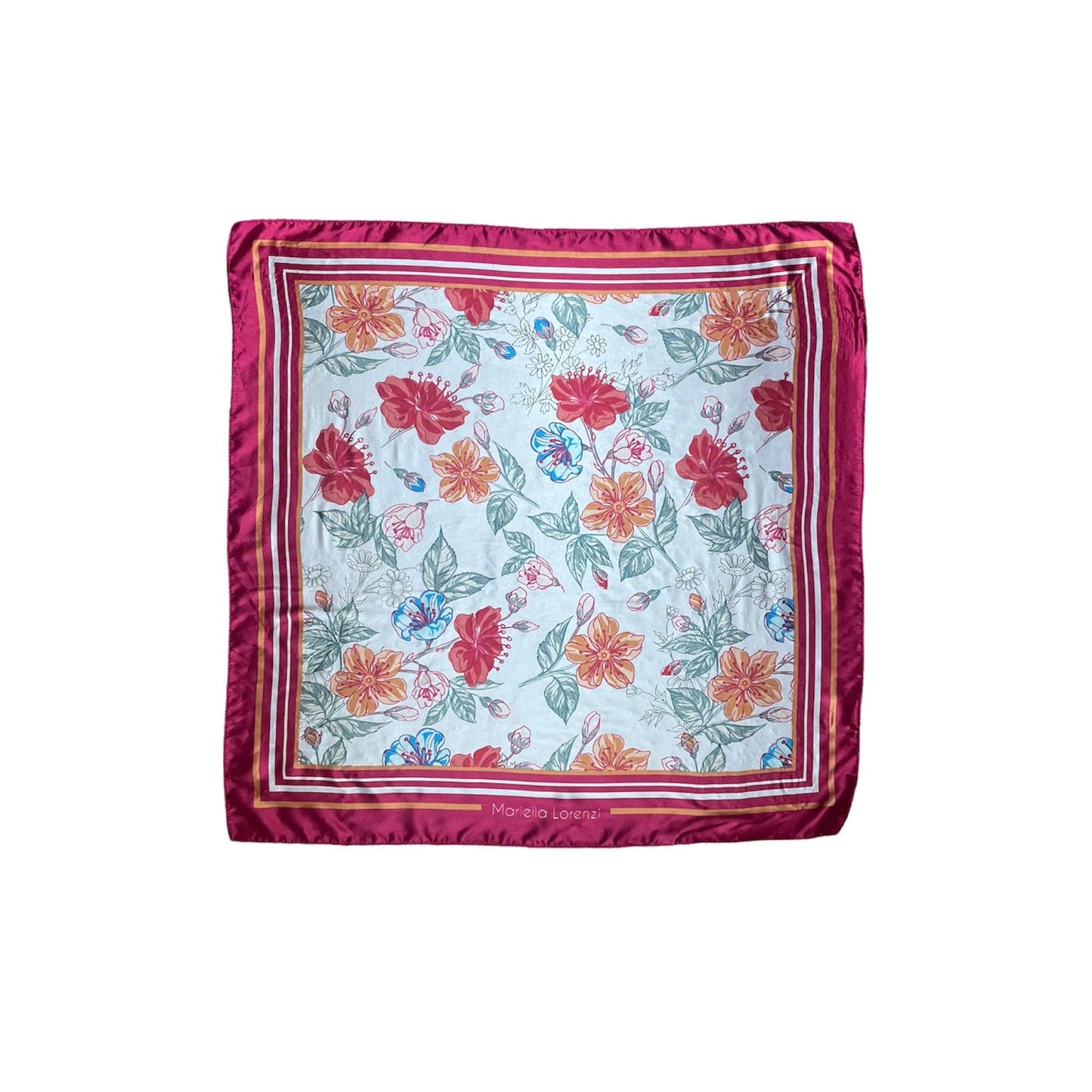 Vintage Scarf Flower Print 'Mariella Lorenzi' - Fashion Aftermath