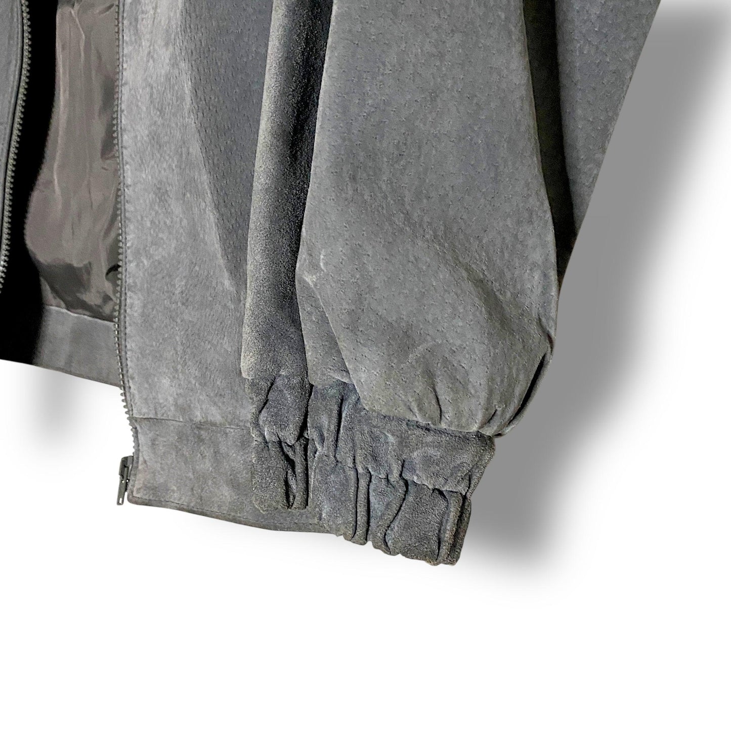Leather Jacket Vintage Grey Suede 80s/90s (S) - Fashion Aftermath