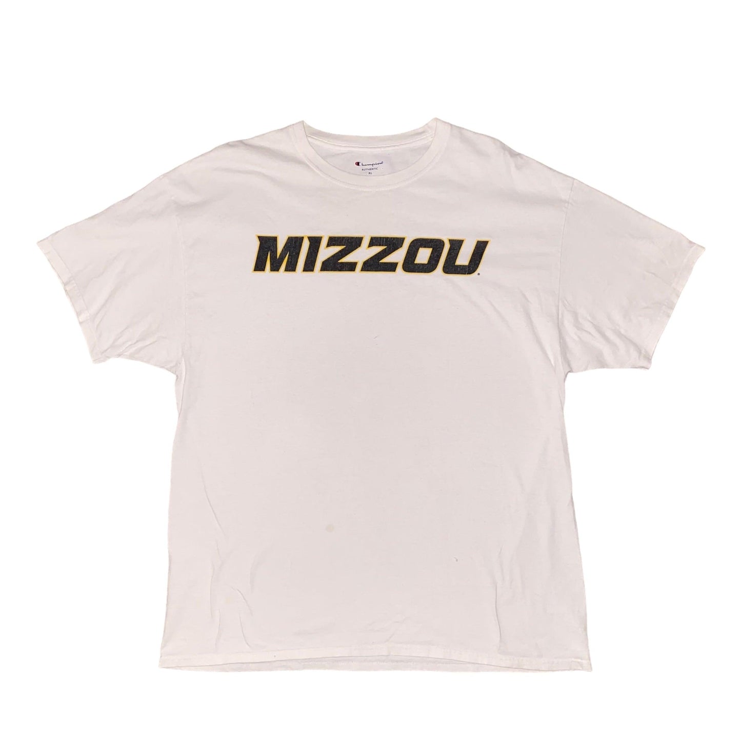 Vintage Champion T-Shirt White MIZZOU (XL) - Fashion Aftermath