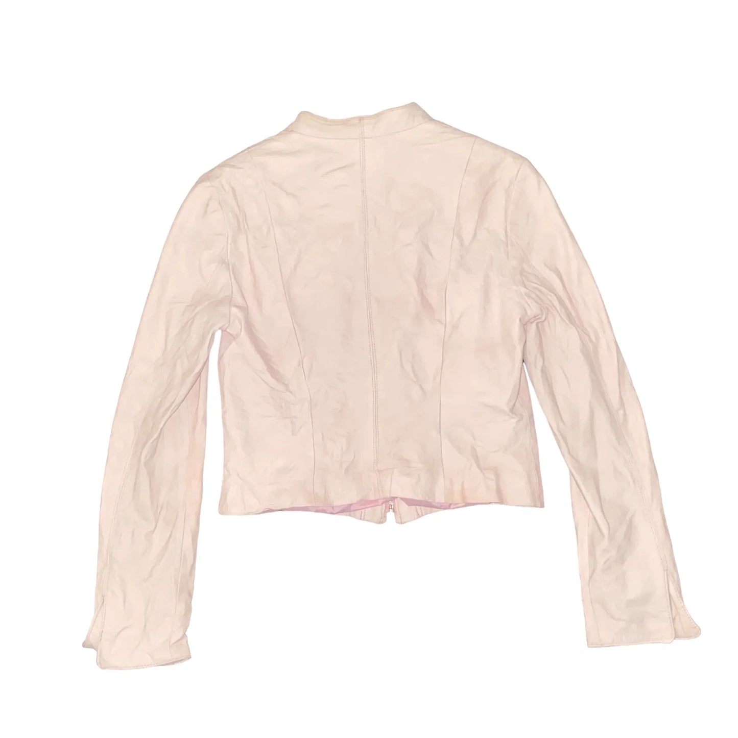 Leather Jacket Vintage Rose Pink Long Sleeve (M) - Fashion Aftermath
