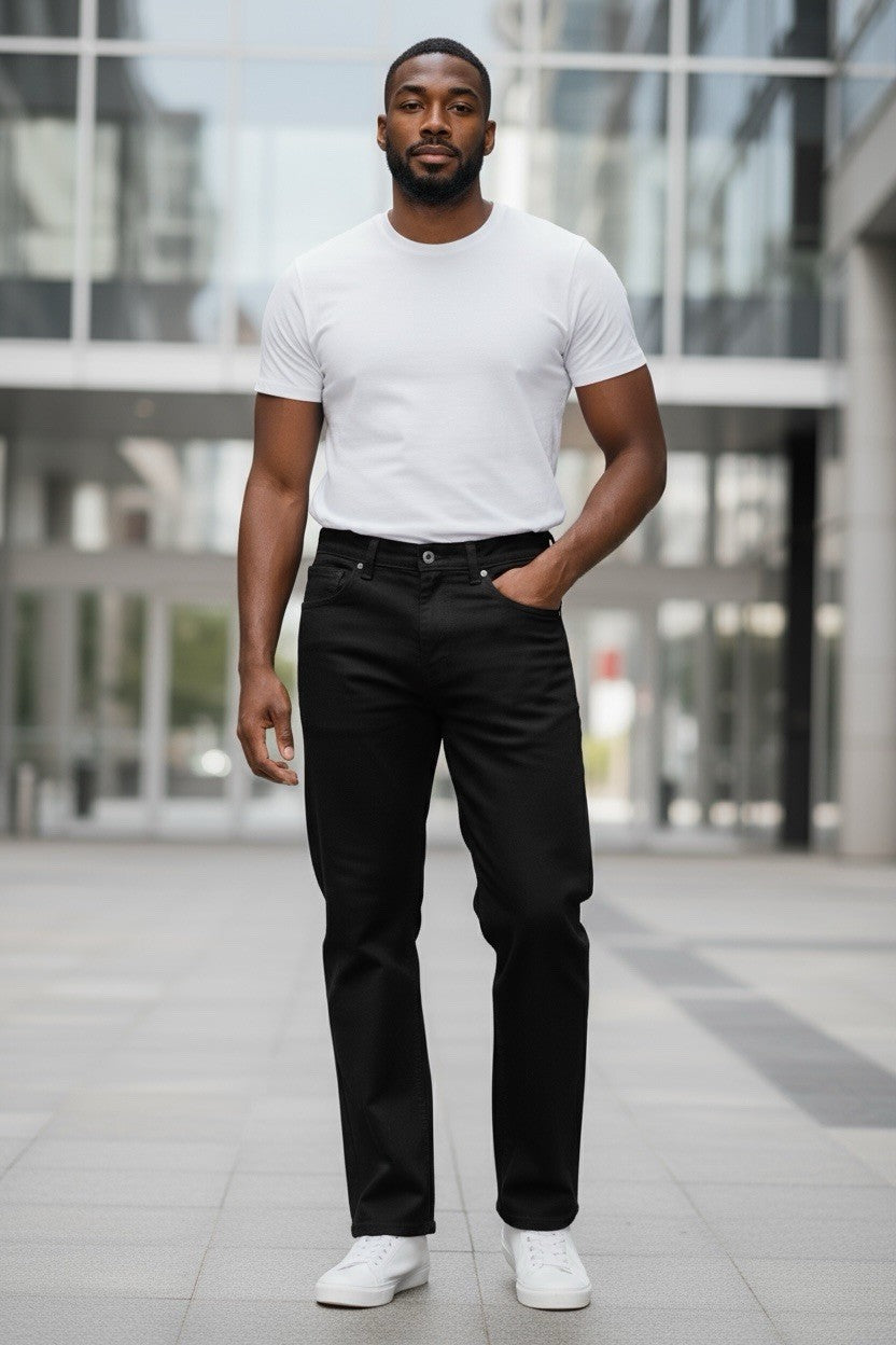 dickies trousers Men 42 In Black Pants Work Casual Jeans Straight Leg Classic