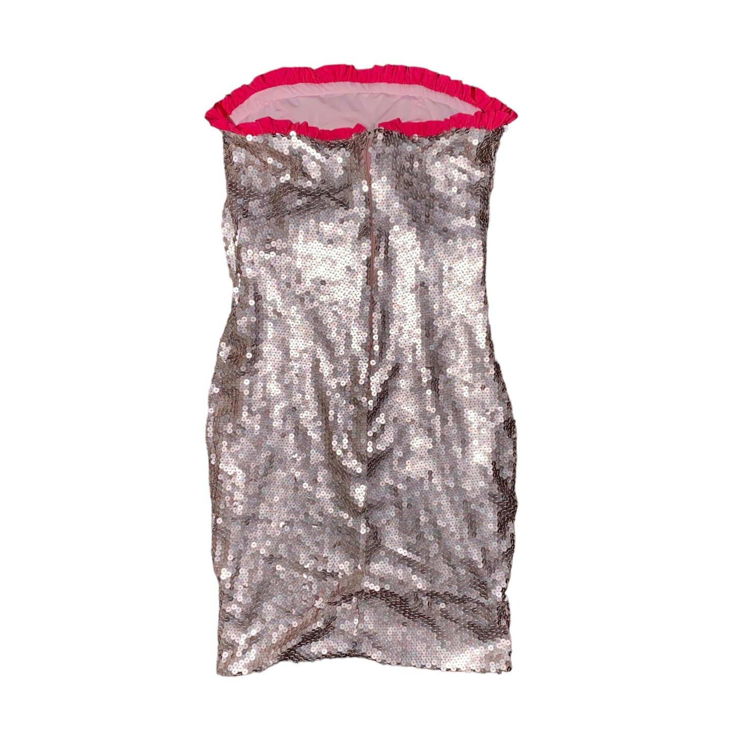 Y2K Mini Dress Gold Sequin Party Bow Rushed (S) - Fashion Aftermath