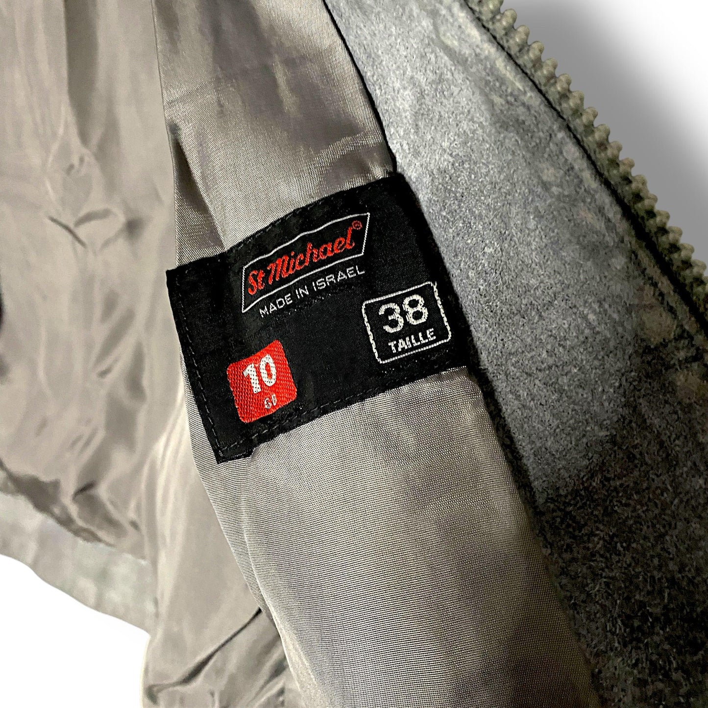Leather Jacket Vintage Grey Suede 80s/90s (S) - Fashion Aftermath