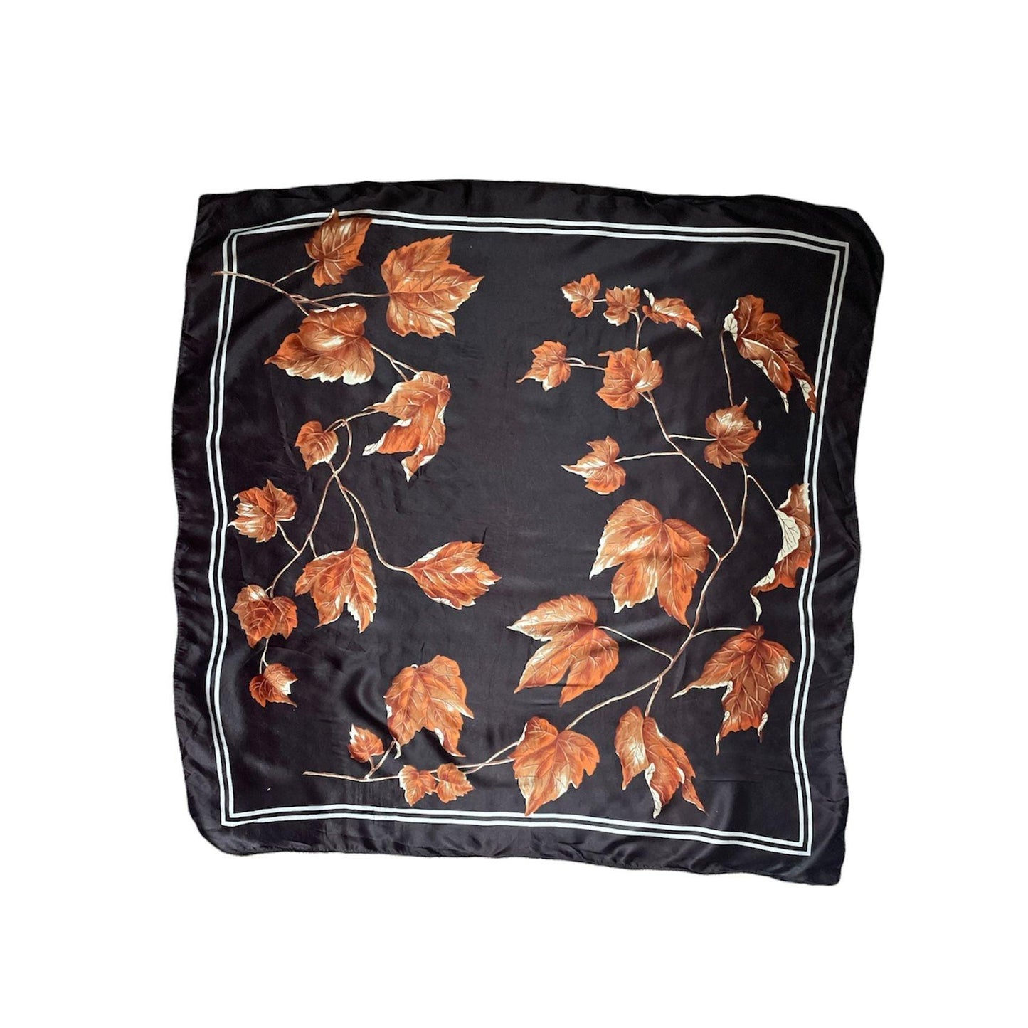 Vintage Scarf Satin Brown Made in Italy - Fashion Aftermath