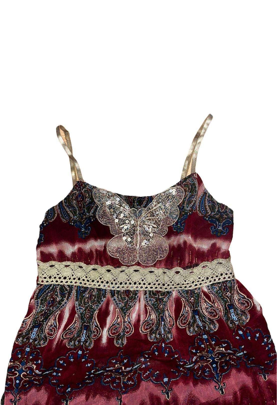 Y2K Cami Crop Top Women's Boho Butterfly (S) - Fashion Aftermath